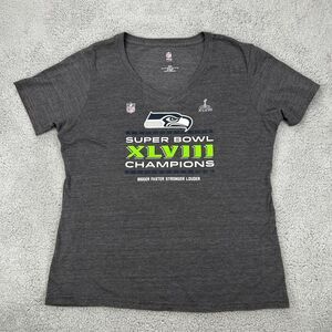 Women’s NFL Pro Line Seahawks Super Bowl 2018 Champions Shirt Gray Size 3XL EUC